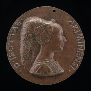 Isotta degli Atti, 1432-1474, Minnares 1446, daarna Echtgenote na 1453, van Sigismondo Malatesta [voorzijde] door Matteo di Andrea de Pasti