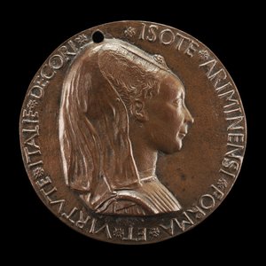 Isotta degli Atti, 1432-1474, minnares 1446, daarna vrouw na 1453, van Sigismondo Malatesta [voorzijde] door Matteo di Andrea de Pasti