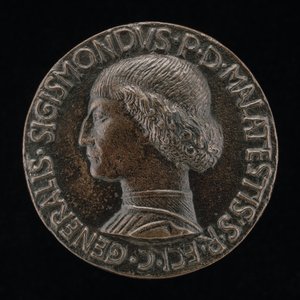 Sigismondo Pandolfo Malatesta, 1417-1468, Heer van Rimini en Fano [voorzijde], 1446 door Matteo di Andrea de Pasti