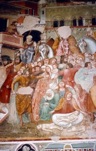 Bloedbad van de Onschuldigen, Fresco in de kerk van Santi Agostino, Siena, 1482 door Matteo di Giovanni