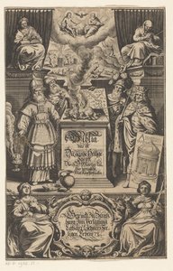Offer van een lam door vier mannen door Matthäus Merian (I)
