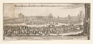 Vertrek van Catharina van Bragança naar Engeland, 20 april 1662 door Matthäus Merian (II)