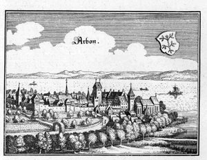 Arbon - uittreksel uit Topographia Sueviae (Schwaben) door Matthaus Merian