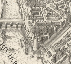 Hôtel de Nevers op 1615 Merian plattegrond van Parijs - David Rumsey door Matthaus Merian