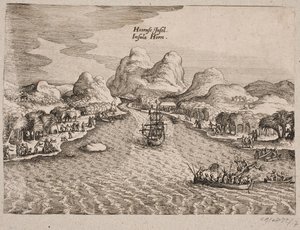Beschrijving van Hornøen (Horn Island) door Matthäus Merian d.Æ.