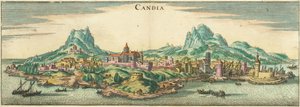 Heraklion - Candia, Corphu (uitsnede) door Matthaus Merian
