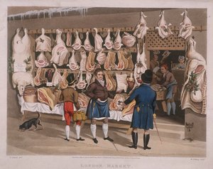 London Market, een slagerij, 1822