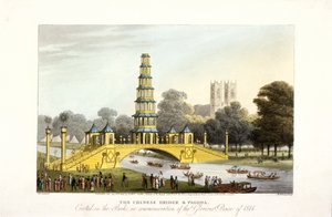 De Chinese brug en pagode, opgericht in St James