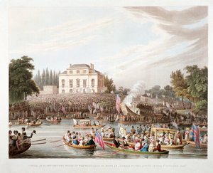 Uitzicht op de Rivier de Theems bij Brandenburgh House, Hammersmith, Londen door Matthew Dubourg