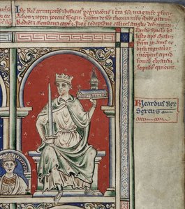Richard I Leeuwenhart Uit de Historia Anglorum, Chronica majora door Matthew Paris