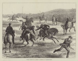 Officieren die polo spelen op Woolwich-Common