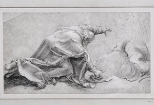 Petrus, de apostel van de transfiguratie, zijaanzicht ... door Matthias (after) Gruenewald