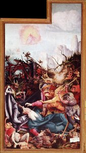 De verzoeking van Sint Antonius de Grote, altaarstuk van Issenheim door Matthias (c.1480 1528) Grunewald