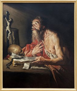 Sint Hiëronymus door Matthias (c.1600 p.1650) Stomer