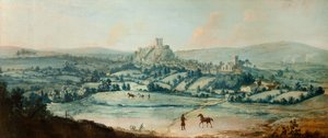 Verre Zicht op Clitheroe, c.1730 door Matthias Read
