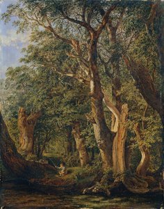 Deel van de Prater met vissende jongens door Matthias Rudolf Toma