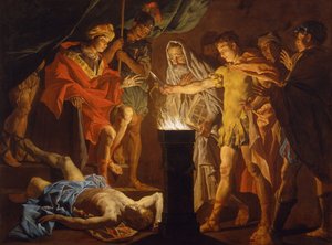 Mucius Scaevola in de aanwezigheid van Lars Porsenna, 1640s