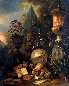 Vanitas. Stilleven met een vaas, 17e of vroege 18e eeuw