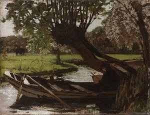 Boot met een knotwilg door Matthijs Maris