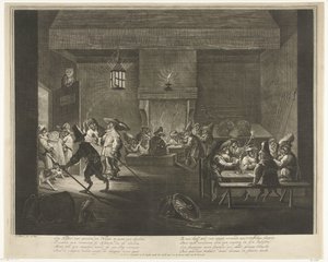 Wachtlokaal met apen, ca. 1720 door Matthijs Pool