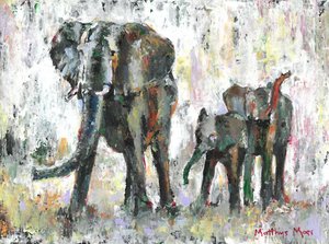 Afrikaanse olifantenfamilie door Matthys Moss