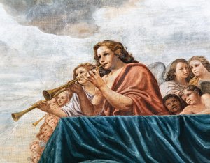 Concerten van Engelen (detail) door Mattia (1613 99) Preti