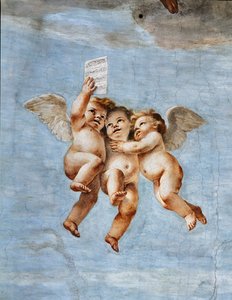 Concerten van Engelen (detail) door Mattia (1613 99) Preti