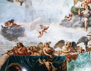 Concerten van Engelen (detail) door Mattia (1613 99) Preti