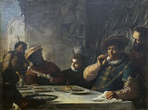 Het feest van de rijke man door Mattia (1613 99) Preti