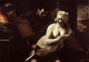 Susanna en de ouderlingen, 1600s door Mattia Preti