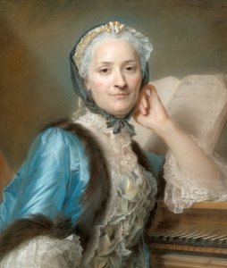Portret van Madame Anne-Jeanne Cassanéa de Mondonville, née Boucon (1708-1780) door Maurice-Quentin de La Tour
