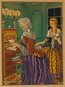 Illustratie voor Les Liaisons Dangereuses door Choderlos De Laclos door Maurice Berty