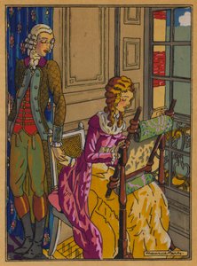 Illustratie voor Les Liaisons Dangereuses door Choderlos De Laclos door Maurice Berty