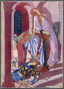 De dood van Romeo en Julia, laatste scène van het toneelstuk door William Shakespeare (1564-1616) door Maurice Berty
