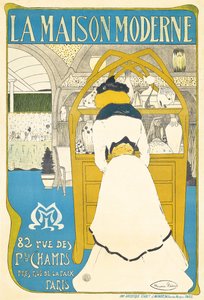 Een poster reclame voor de Parijse kunstgalerij "La Maison Moderne", geopend door Julius Meier-Graefe in 1899, 1898