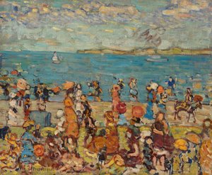 Strandscène door Maurice Brazil Prendergast