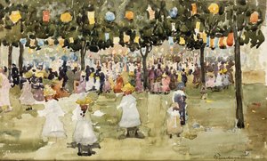 Central Park, New York City, 4 juli, ca. 1900-03 door Maurice Brazil Prendergast