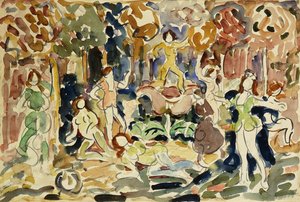 Dansende figuren, ca. 1910-13 door Maurice Brazil Prendergast