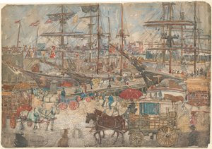 Dokken, Oost-Boston, 1900-1904 door Maurice Brazil Prendergast