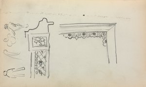 Italiaans schetsboek: architectonische details en figuren pagina 199, 1898-1899 door Maurice Brazil Prendergast