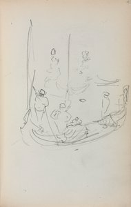 Italiaans Schetsboek: Gondel pagina 40, 1898-1899 door Maurice Brazil Prendergast