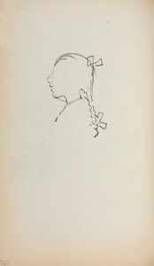 Italiaans schetsboek: Hoofd van een meisje in profiel, pagina 152, 1898-1899 door Maurice Brazil Prendergast
