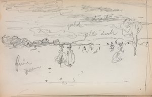 Italiaans schetsboek: Landschap pagina 57, 1898-1899 door Maurice Brazil Prendergast