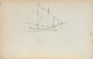 Italiaans Schetsboek: Zeilboot pagina 224, 1898-1899 door Maurice Brazil Prendergast