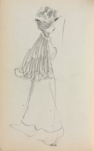 Italiaans Schetsboek: Staande Vrouw in profiel pagina 130, 1898-1899 door Maurice Brazil Prendergast