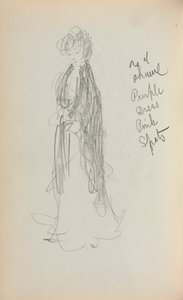 Italiaans schetsboek: Staande vrouw met sjaal pagina 53, 1898-1899 door Maurice Brazil Prendergast