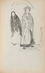 Italiaans schetsboek: Twee staande vrouwen, pagina 123