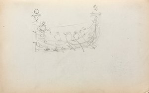 Italiaans schetsboek: Venetiaanse boot, pagina 29, 1898-1899 door Maurice Brazil Prendergast