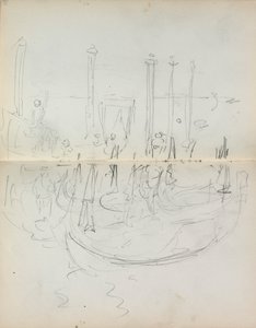 Italiaans Schetsboek: Venetiaanse Havenzicht pagina 37 & 38