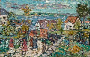 Landschap (Weg & Stad) door Maurice Brazil Prendergast